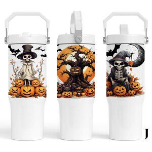 Halloween  30 oz Tumbler with flip straw, Horror Friends, Scary Horror Character